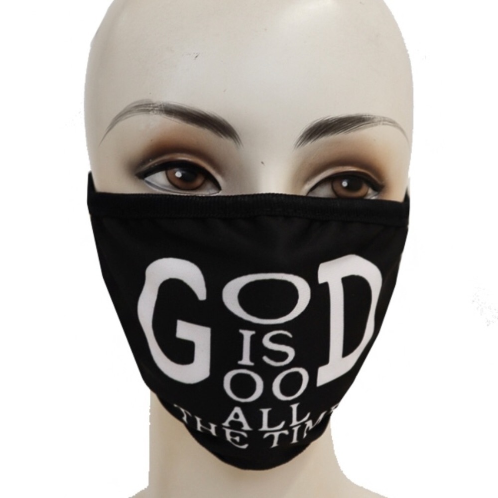 Black Face Mask w/God is Good All The Time - Picture 2 of 3